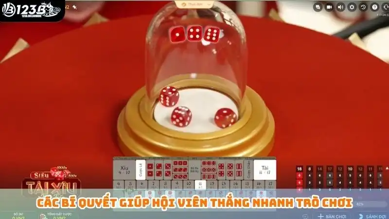 Tài xỉu online - Cược 1 thắng 10 cùng nhà cái 123B casino Các bí quyết giúp hội viên thắng nhanh trò chơi