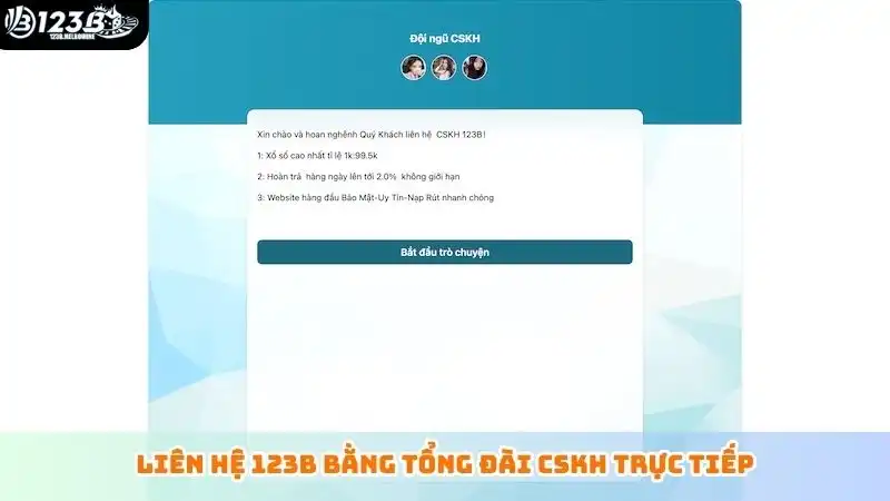 Liên hệ 123B Liên hệ 123B bằng tổng đài CSKH trực tiếp