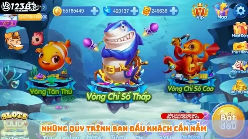 Bắn cá h5 đổi thưởng 123B - Ngắm bắn chuẩn nhận ngay tiền tỷ Những quy trình ban đầu khách cần nắm