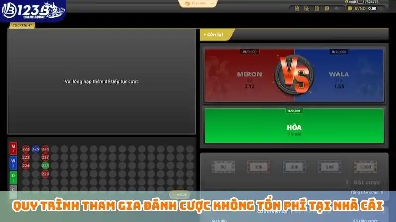 Quy trình tham gia đánh cược không tốn phí tại nhà cái