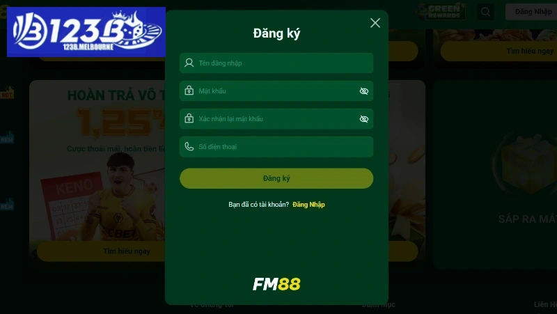 Tiến hành tạo acc tại nhà cái để bắt đầu cá cược